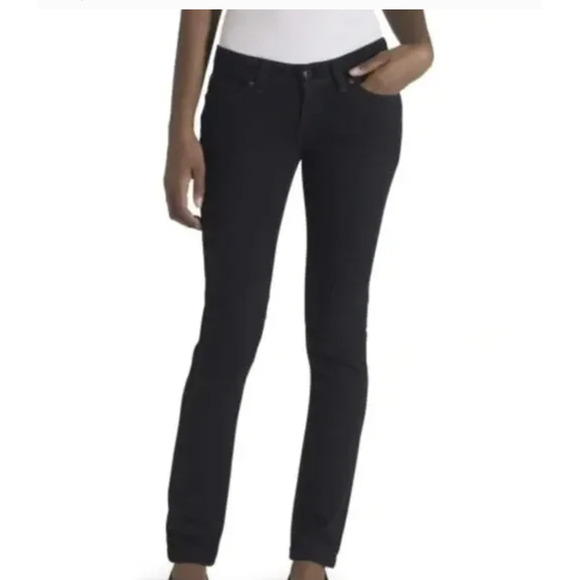 Levi's Jeans Womens 8/29 Black Bold Curve Mid Rise Straight Leg Stretch Denim - Picture 1 of 7